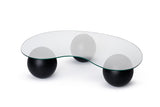 Măsuță de cafea Sphere, Negru - Transparent, 120x70x30 cm