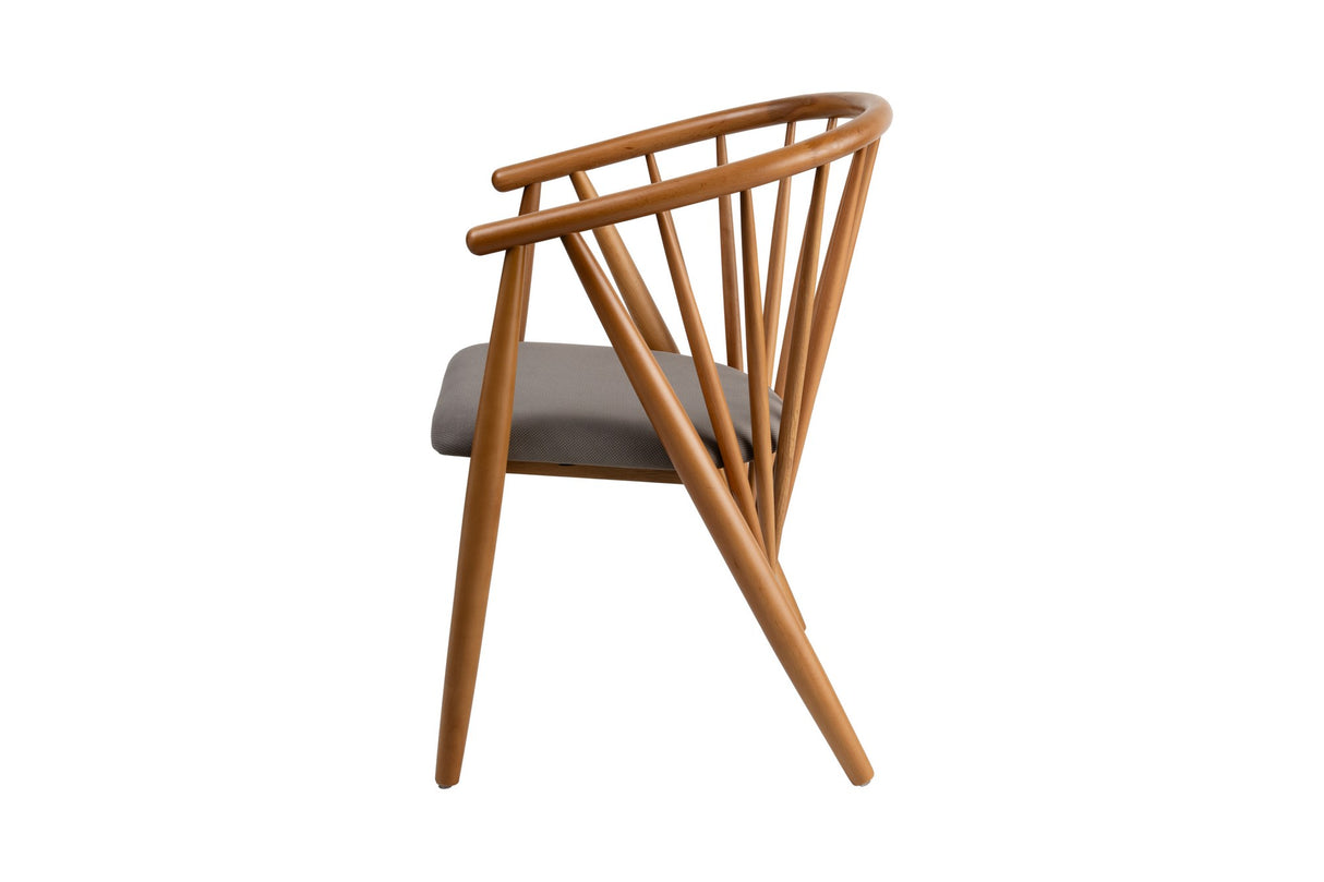Scaun Doris, Stejar - Gri, 58x56x82 cm