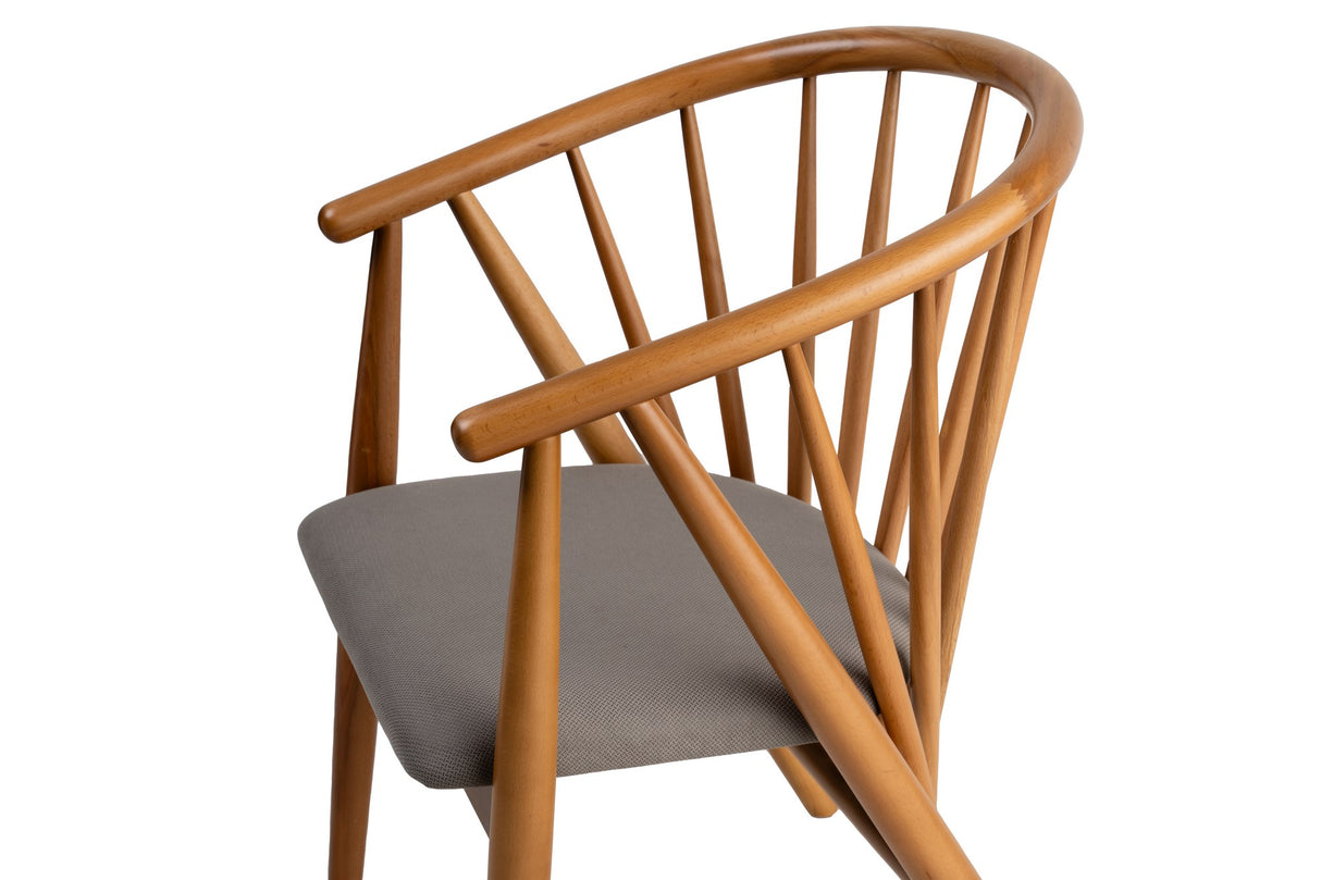Scaun Doris, Stejar - Gri, 58x56x82 cm