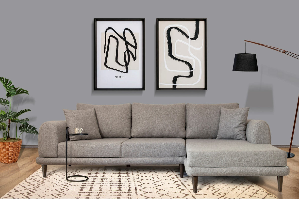 Canapea extensibilă de colț Nero, NQ6-150, Gri, 160x90x78 cm
