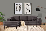 Canapea extensibilă de colț Nero, NQ6-184, Gri, 160x90x78 cm