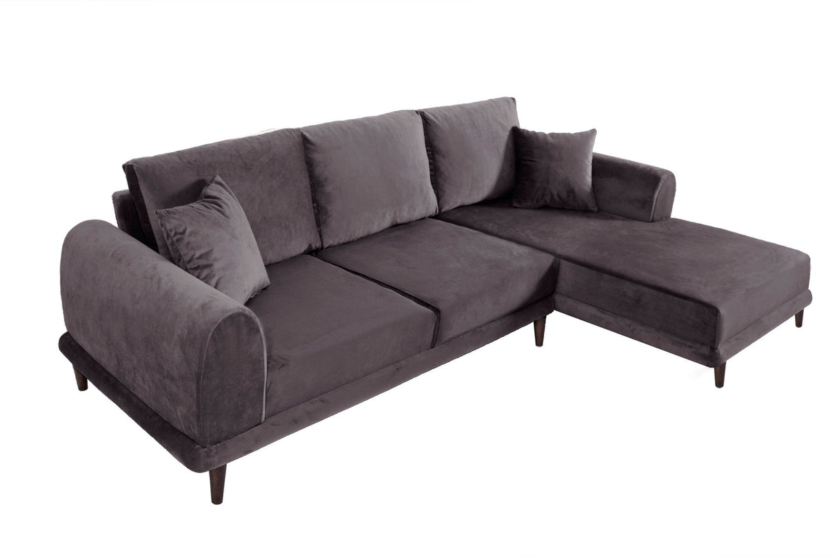 Canapea extensibilă de colț Nero, NQ6-185, Gri, 160x90x78 cm