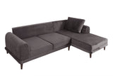 Canapea extensibilă de colț Nero, NQ6-185, Gri, 160x90x78 cm