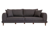 Canapea fixă 3 locuri Nero - NQ6-175, Gri închis, 220x90x68 cm