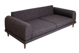 Canapea fixă 3 locuri Nero - NQ6-175, Gri închis, 220x90x68 cm
