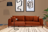 Canapea fixă 3 locuri Nero - NQ6-173, Roșu cărămiziu, 220x90x68 cm