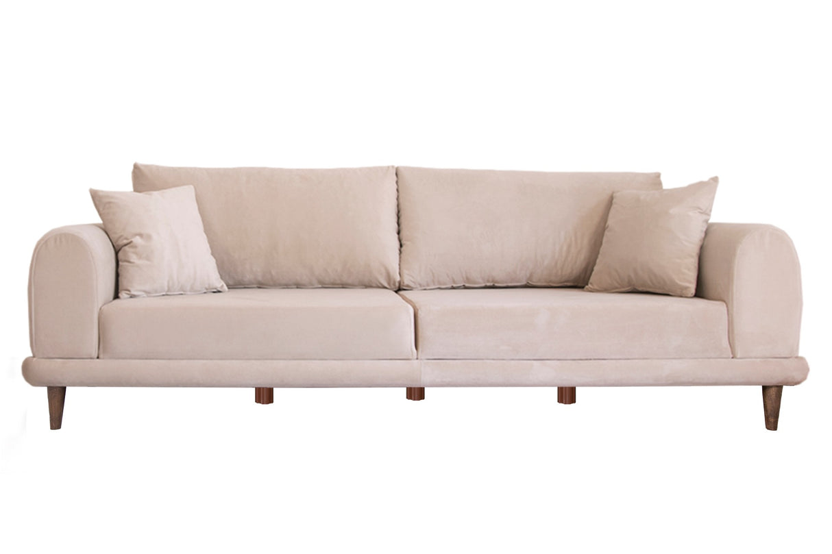 Canapea fixă 3 locuri Nero - NQ6-172, Crem, 220x90x68 cm