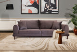 Canapea fixă 3 locuri Nero - NQ6-162, Antracit, 220x90x68 cm