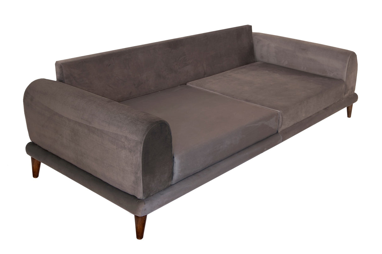 Canapea fixă 3 locuri Nero - NQ6-160, Gri închis, 220x90x68 cm