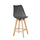 Taburetul Bar Gaston alb pp-pu  lemn Natural 56x48x104cm - Gri inchis