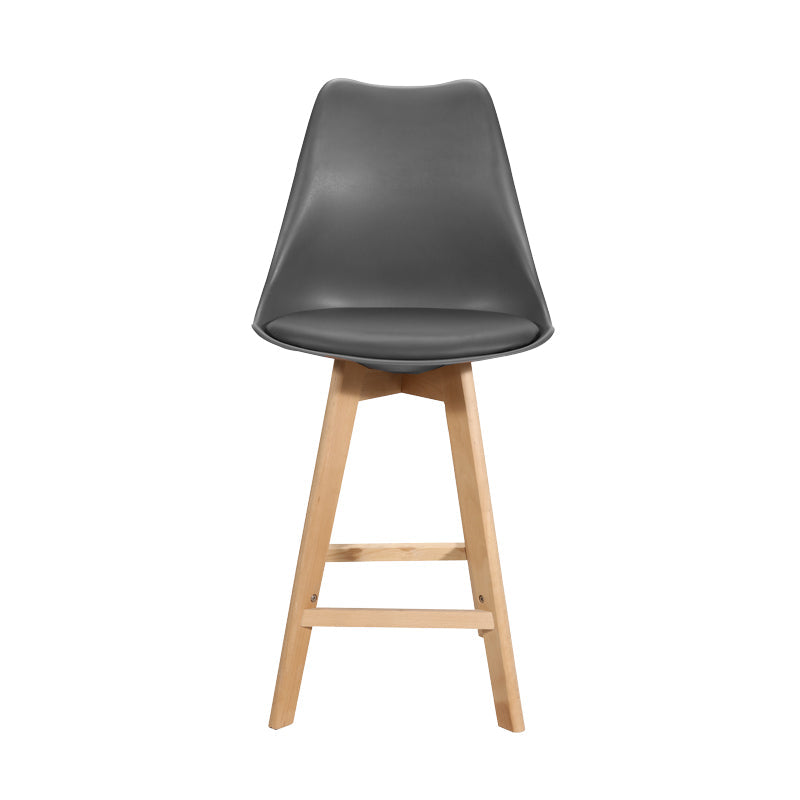 Taburetul Bar Gaston alb pp-pu  lemn Natural 56x48x104cm - Gri inchis