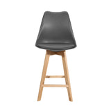 Taburetul Bar Gaston alb pp-pu  lemn Natural 56x48x104cm - Gri inchis