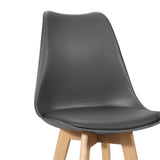 Taburetul Bar Gaston alb pp-pu  lemn Natural 56x48x104cm - Gri inchis