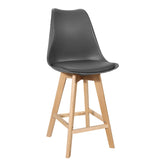 Taburetul Bar Gaston alb pp-pu  lemn Natural 56x48x104cm - Taburetul Bar Gaston alb pp-pu  lemn Natural 56x48x104cm - 271-000017
