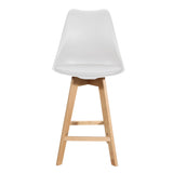 Taburetul Bar Gaston alb pp-pu  lemn Natural 56x48x104cm - Alb