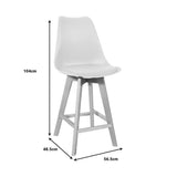 Taburetul Bar Gaston alb pp-pu  lemn Natural 56x48x104cm - Alb