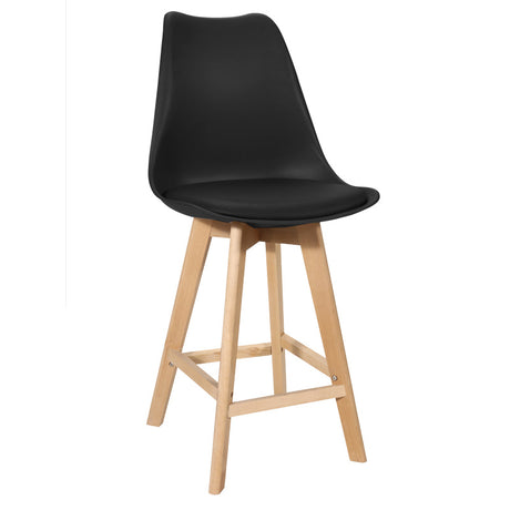 Taburetul Bar Gaston alb pp-pu  lemn Natural 56x48x104cm