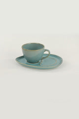 Set cești de cafea  Ocean Drip Coffee Presentation Set 4 Pieces for 2 People, Turcoaz, 9x9x9 cm