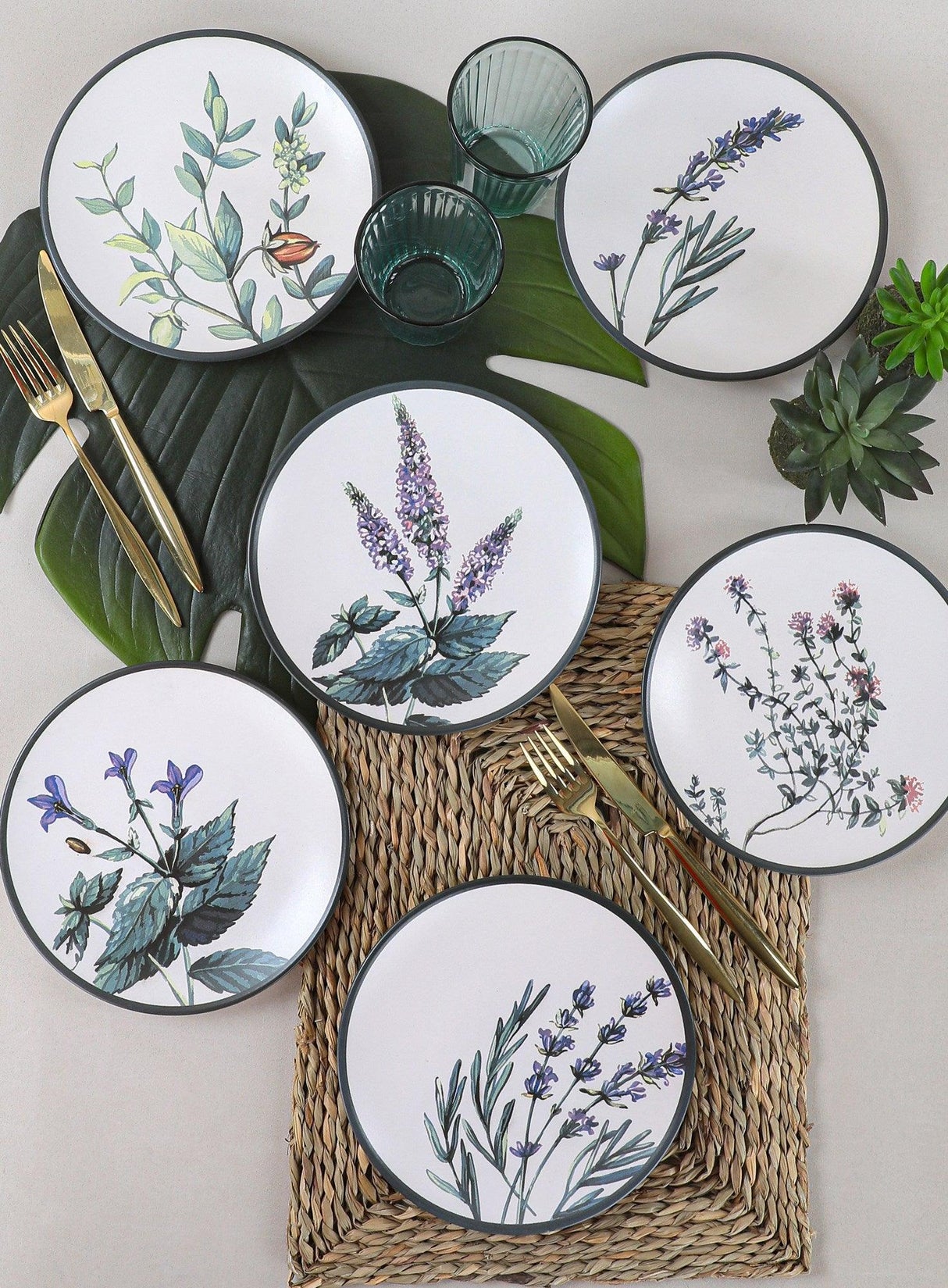 Set farfurii pentru desert, Alb, 20 cm