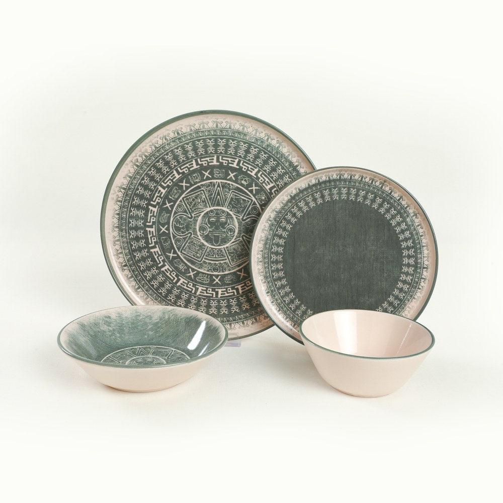 Set de cină din ceramică, Verde