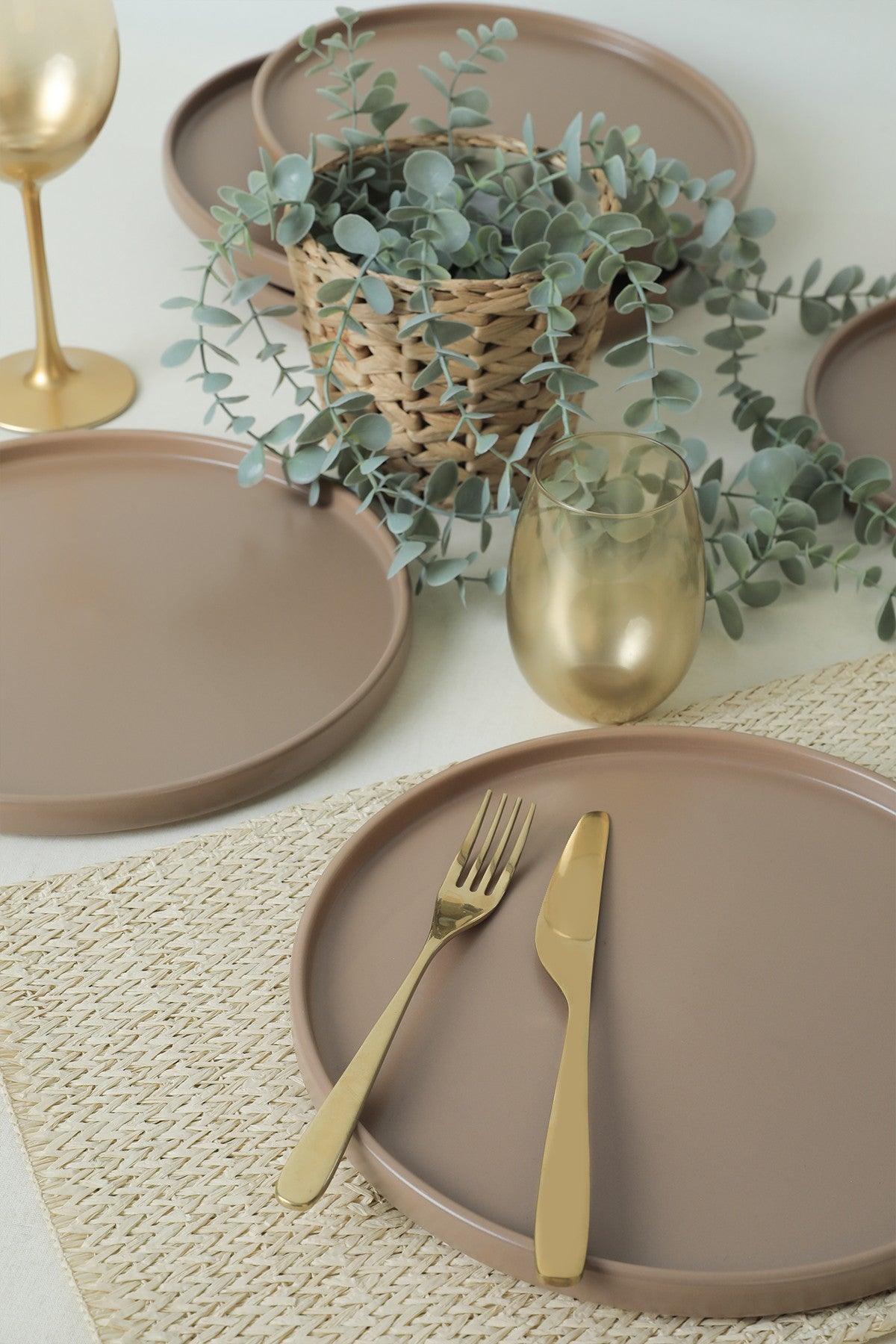 Set farfurii, Taupe Mat, 27 cm