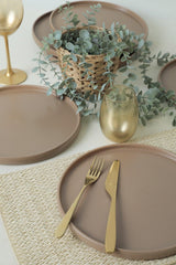 Set farfurii, Taupe Mat, 27 cm