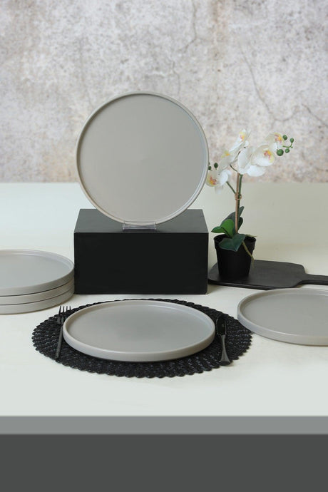 Set farfurii, Gri Mat, 27 cm