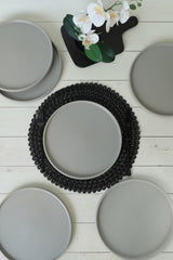 Set farfurii, Gri Mat, 27 cm