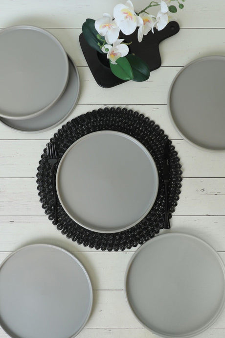 Set farfurii, Gri Mat, 27 cm