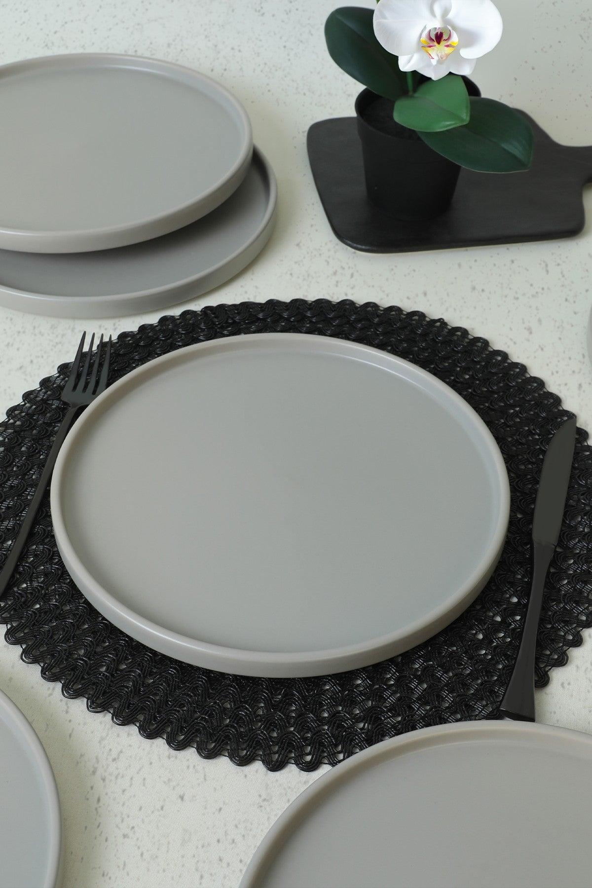 Set farfurii, Gri Mat, 27 cm