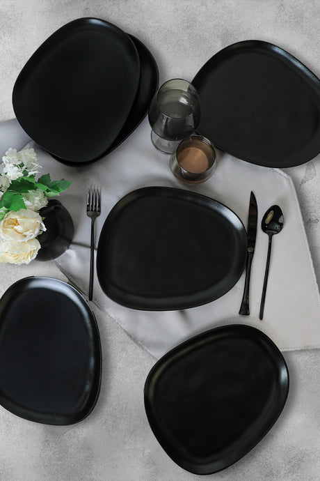 Set de farfurii 6 bucăți X0001549900000000000000000, Matte black