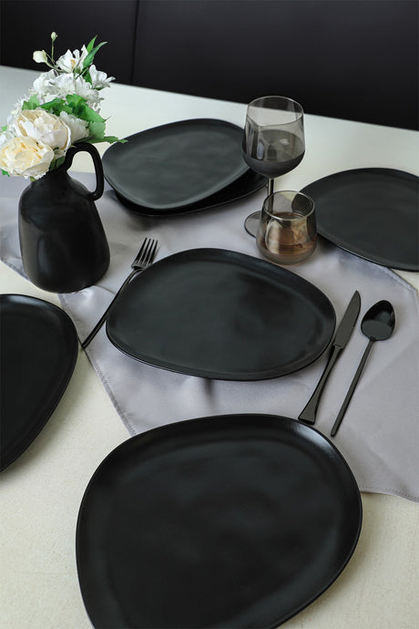 Set de farfurii 6 bucăți X0001549900000000000000000, Matte black
