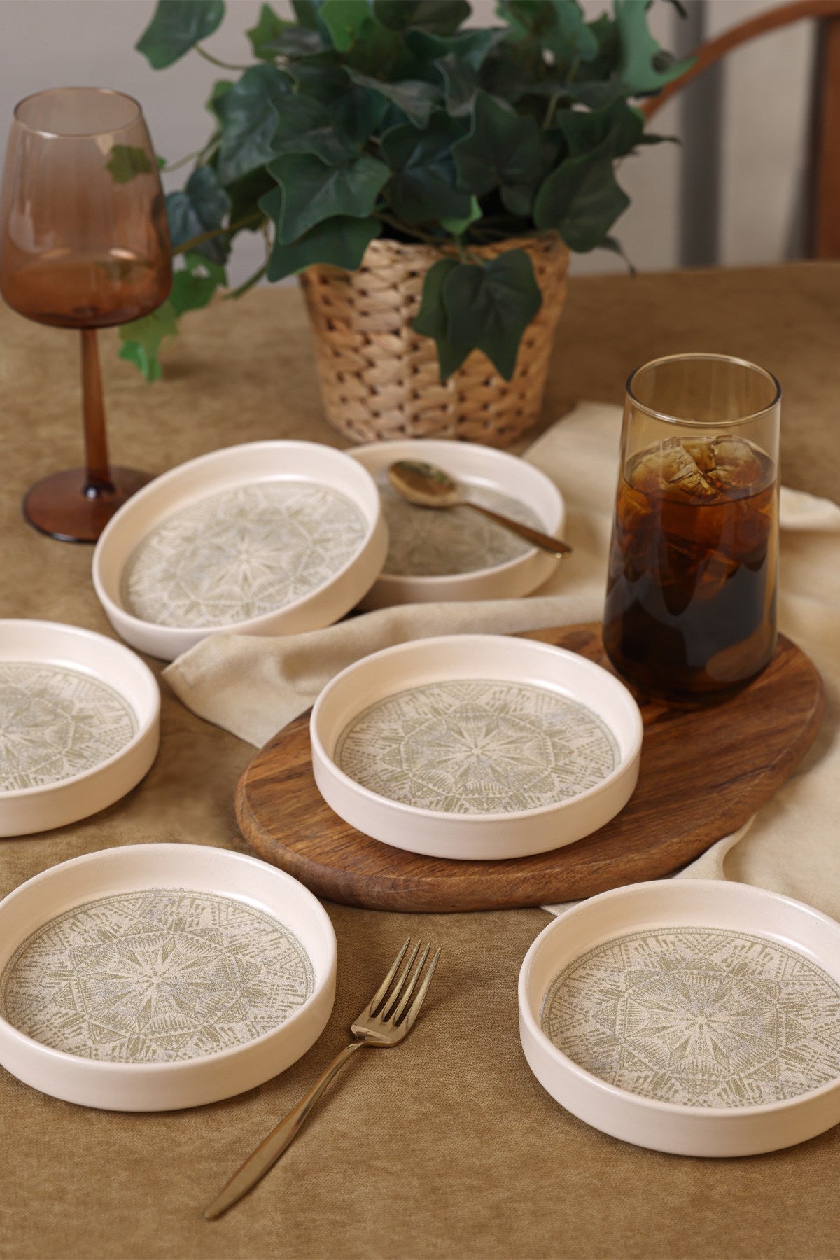 Set de boluri 6 bucăți X00017907, Crem