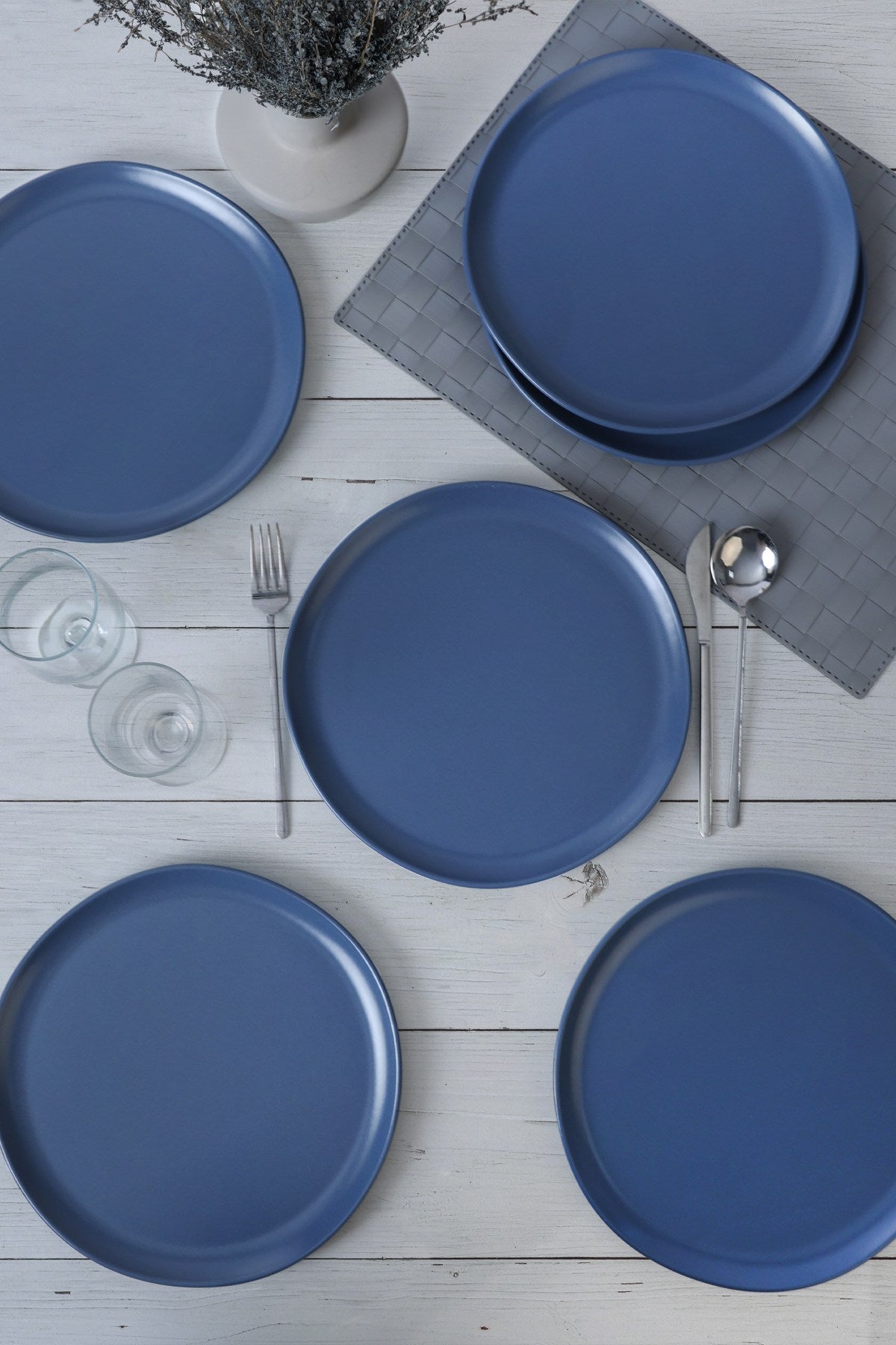 Set de farfurii 6 bucăți X00018763, Albastru