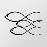 Decorațiune de perete din metal Fish, Negru, 50x30x0 cm