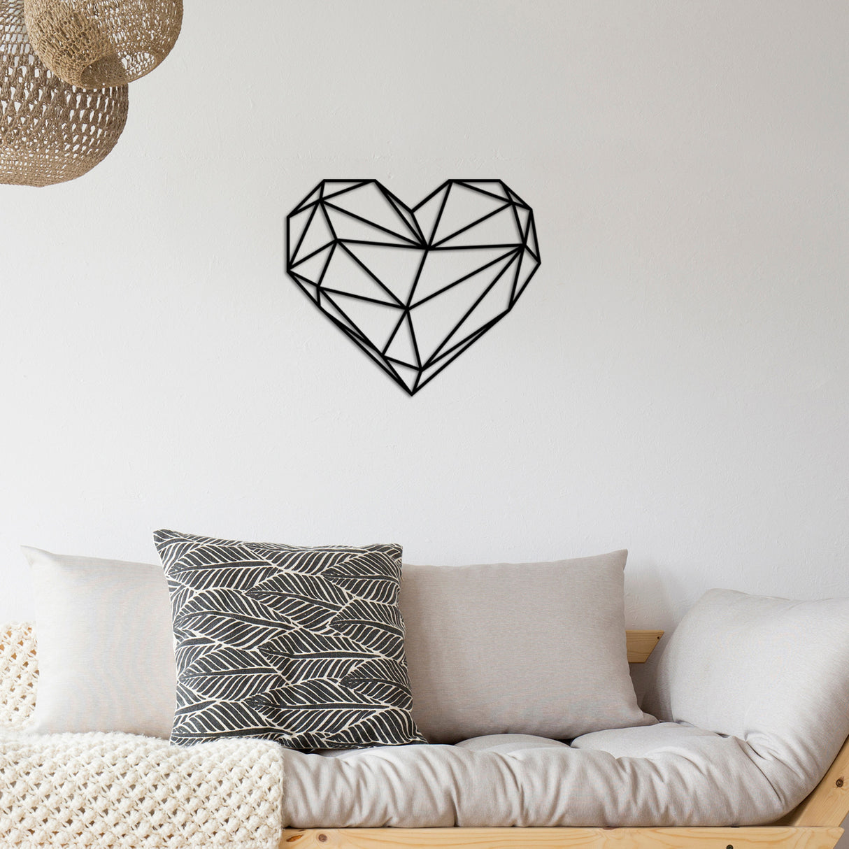 Decorațiune de perete din metal Heart Metal Decor, Negru, 47x40x0 cm