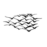 Decorațiune de perete din metal Herd Of Birds, Negru, 120x55x0 cm