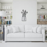 Decorațiune de perete din metal Flower 3 Metal Wall Decor, Negru, 40x70x0 cm