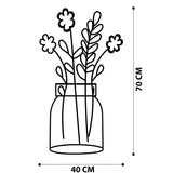 Decorațiune de perete din metal Flower 3 Metal Wall Decor, Negru, 40x70x0 cm