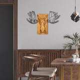 Decorațiune de perete din lemn Jeyan, Negru - Nuc, 93x66x0 cm