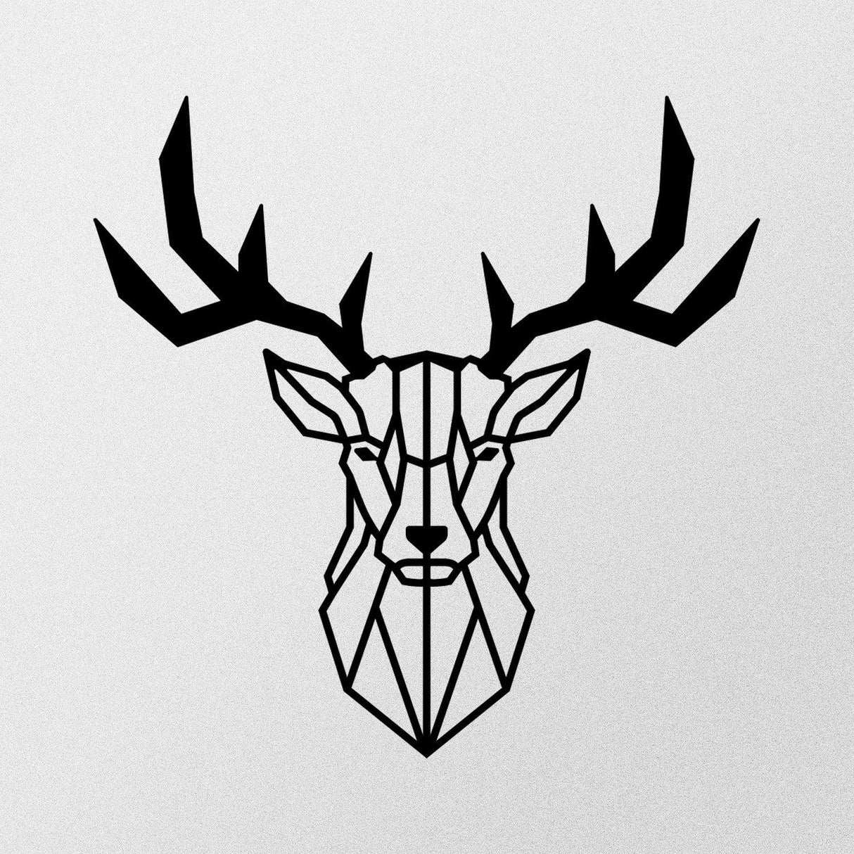 Accesoriu metal decorativ de perete Deer2 Metal Decor, Negru, 1x51x51 cm