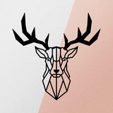 Accesoriu metal decorativ de perete Deer2 Metal Decor, Negru, 1x51x51 cm