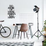 Decorațiune de perete din metal Do More Of What Makes You Happy Metal Decor, Negru, 40x70x0 cm