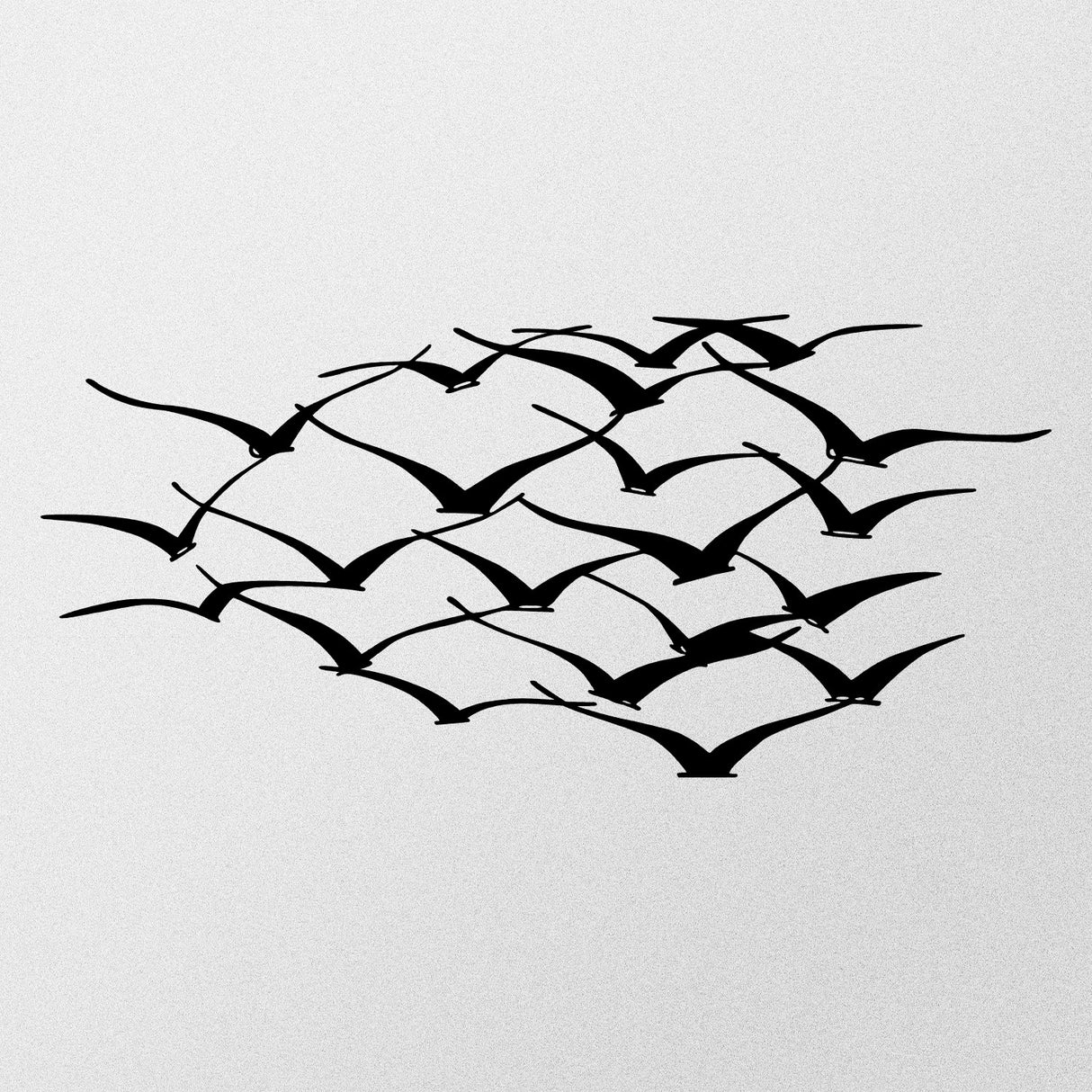 Decorațiune de perete din metal Herd Of Birds, Negru, 120x55x0 cm
