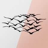 Decorațiune de perete din metal Herd Of Birds, Negru, 120x55x0 cm