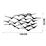 Decorațiune de perete din metal Herd Of Birds, Negru, 120x55x0 cm