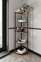 Bibliotecă de colț 5, Diverse culori, 34x34x139 cm - Nuc | SKU: 282PTR1103 | Bibliotecă de colț 5, 34x34x139 cm, varianta Nuc, produs pentru amenajarea locuinței, disponibil online în România la CasaMob