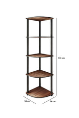 Bibliotecă de colț 5, Diverse culori, 34x34x139 cm - Nuc | SKU: 282PTR1103 | Bibliotecă de colț 5, 34x34x139 cm, varianta Nuc, produs pentru amenajarea locuinței, disponibil online în România la CasaMob