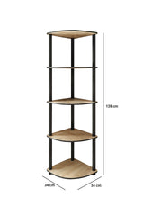 Bibliotecă de colț 5, Diverse culori, 34x34x139 cm - Stejar | SKU: 282PTR1104 | Bibliotecă de colț 5, 34x34x139 cm, varianta Stejar, produs pentru amenajarea locuinței, disponibil online în România la CasaMob