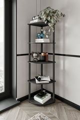 Bibliotecă de colț 5, Diverse culori, 34x34x139 cm - Negru | SKU: 282PTR1105 | Bibliotecă de colț 5, 34x34x139 cm, varianta Negru, produs pentru amenajarea locuinței, disponibil online în România la CasaMob